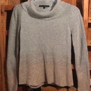 WhiteHouse BlackMarket Silver w/Copper Turtleneck